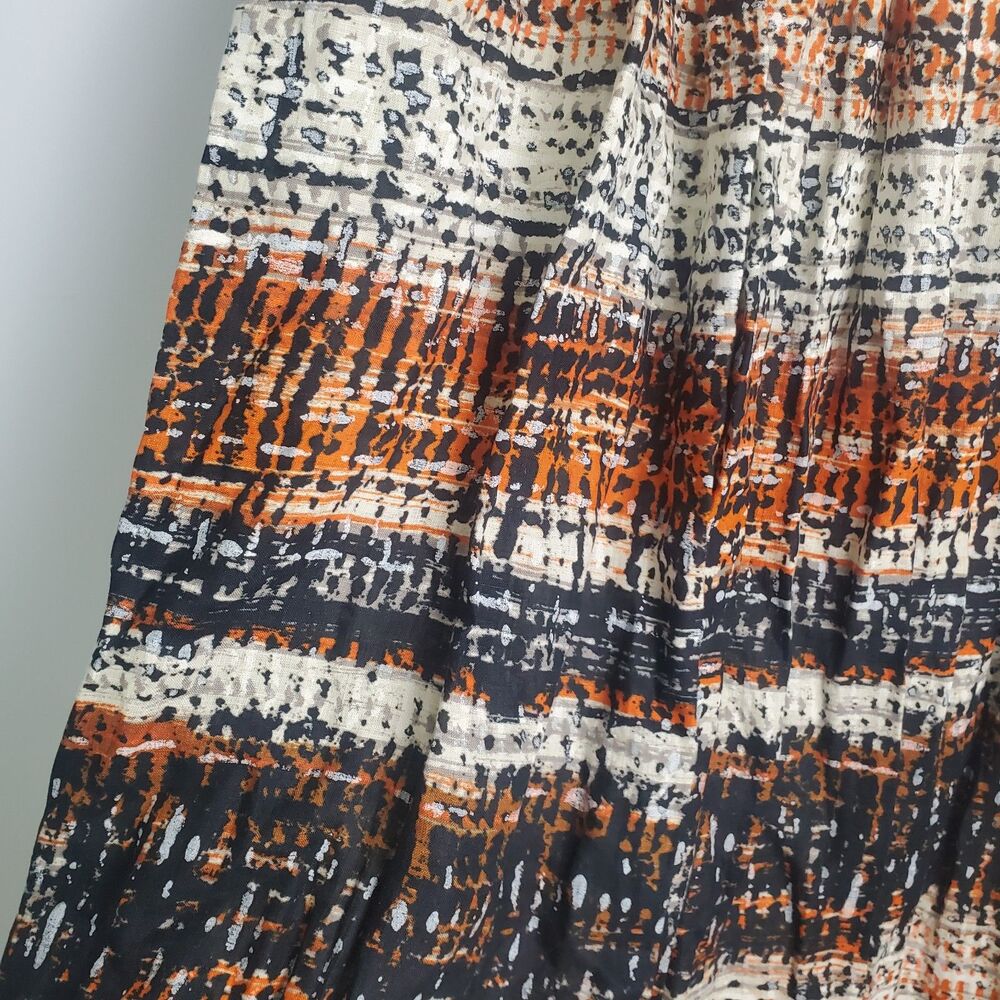 Pleated Maxi Skirt in Brown Stripes - Picture 5 of 9